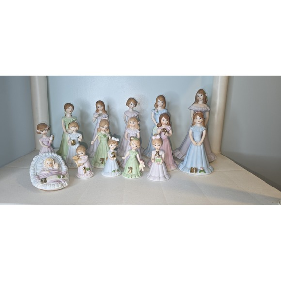 Vtg Enesco Growing Up Girls  1982- Porcelain Age Collectibles. Baby - 16 READ - Picture 1 of 10